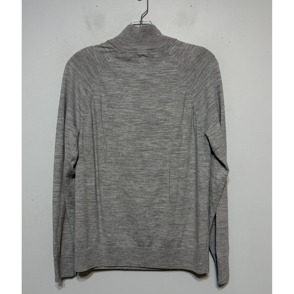 GAP Quiet Luxury Merino‎ Wool Quarter Zip Sweater Men Medium Normcore Minimalist - Picture 2 of 6
